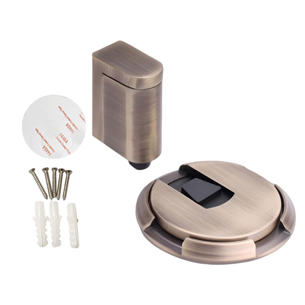 Magnetic Door Stop with Screws Aluminum Alloy Adjustable Punch-free Door Stopper Heavy Duty Magnet Door Holder Hardware