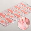 16 Наклеек-Полос для Гель-Маникюра 'Французские Цветы', Долговечные, Полное Покрытие, с Блестками, Не Требующие Сушки в Лампе, Декор для DIY Маникюра
