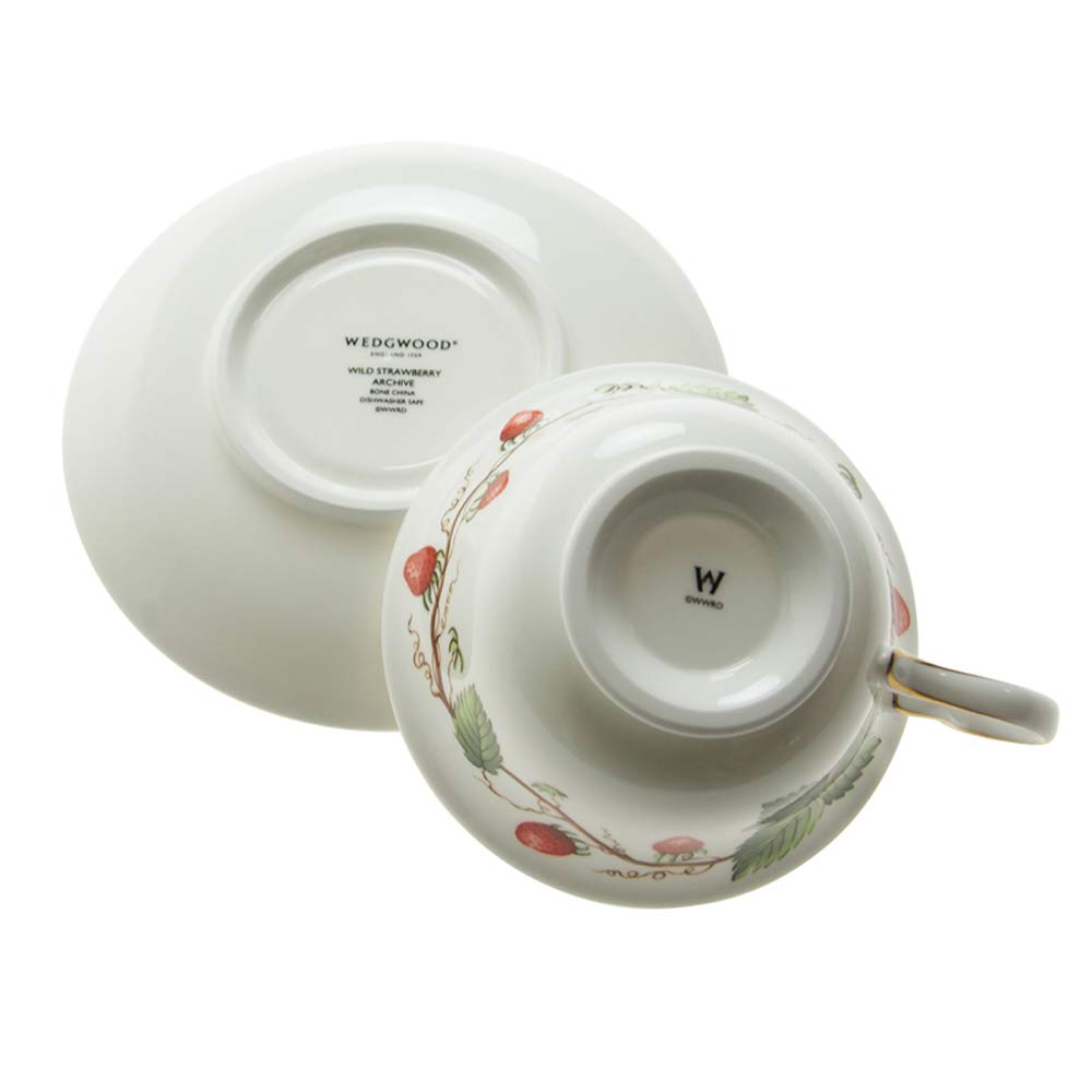 Wedgwood Wild Strawberry Archive Tea Peony Cup_Saucer [Item] 40007435/7434