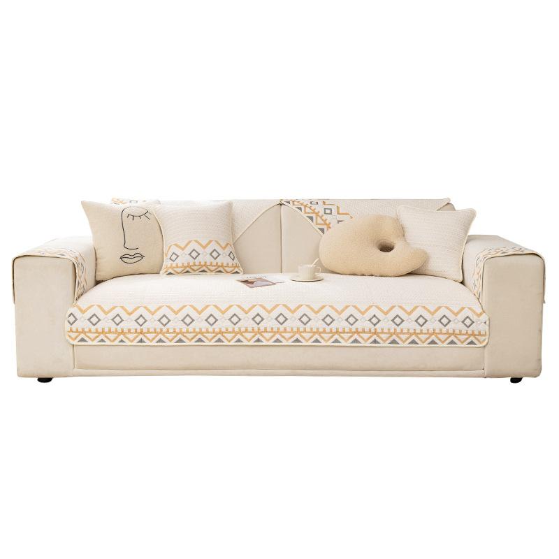 Подушка для дивана из чистого хлопка, универсальный чехол для полотенец на четыре сезона, нескользящая подушка для сиденья, чехол для дивана, пылезащитный чехол