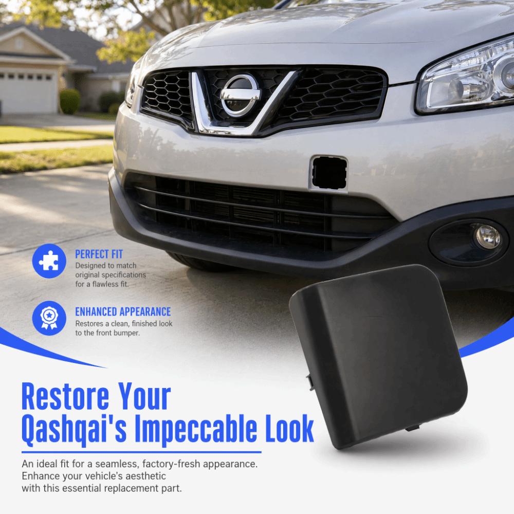 Black Tow Hook Cover ABS Front Bumper Trim for QASHQAI J10 2010 to 2014 Towing Hole Conceal