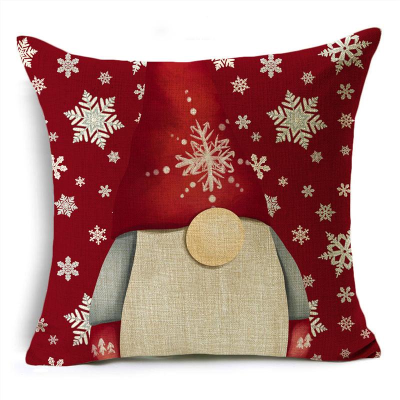 Merry Christmas Throw Pillowcase 40/45/50cm Santa Snowflake Elf Reindeer Red Throw Pillowcase For Sofa Home Decor