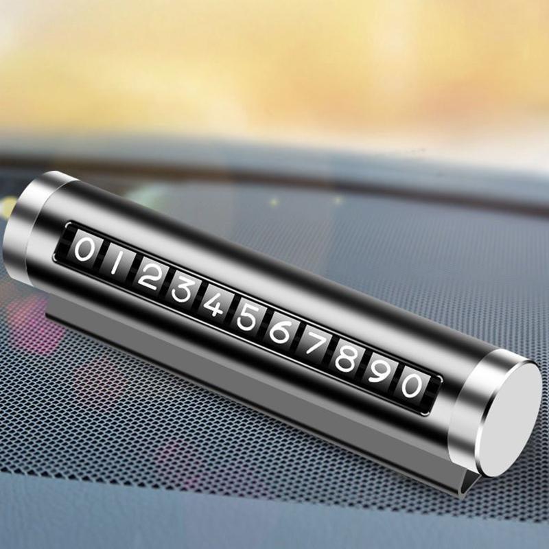 Металлическая карта временной парковки автомобиля Поворотная табличка с номером телефона Алюминиевые наклейки Парковка Остановка в автомобиле-стиль Автоаксессуары