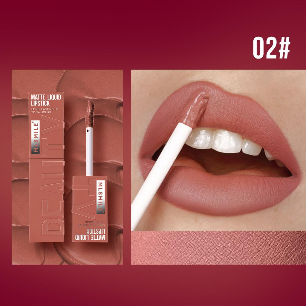 MLSMILE Чашка с антипригарным покрытием Lip Glaze Matte Liquid Matte Lipstick Стойкий невыцветающий жидкий блеск для губ