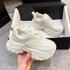 Белые туфли на платформе в стиле "dad shoes", новая осенняя женская обувь, небольшой подъем высоты см, повседневные спортивные маленькие белые туфли