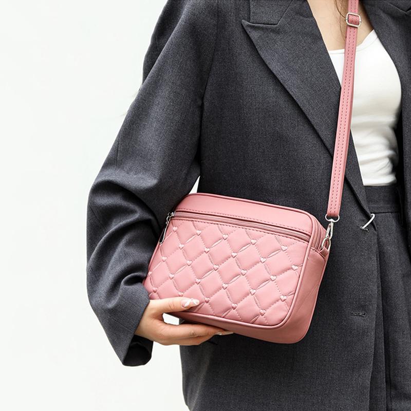 Женская сумка-слинг на ремне, маленькая квадратная, новая стеганая сумка из искусственной кожи, универсальная сумка-мессенджер