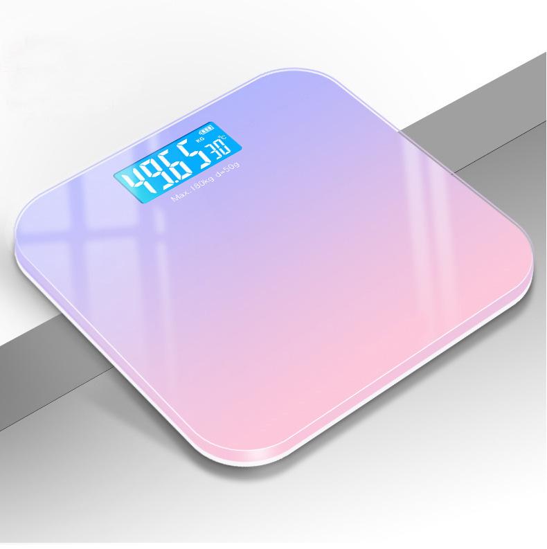 Digital Bathroom Scale 7 Styles Intelligent LCD Display High-Strength Weighing Scales with Temperature Feature Weight Management