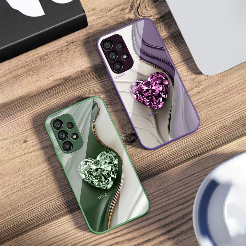 Большие розовые бриллианты для Samsung Galaxy S10 4G S20 11E 30 S21 22 S24 Fe Pro S23 S25 Ultra 5G S9 Чехол для телефона из закаленного стекла