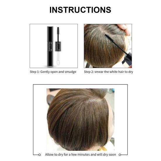 7ml Hair Dye Stick Instant Effect Double-end High Pigmented Modify Black Brown Hair Dye Pen for Beauty