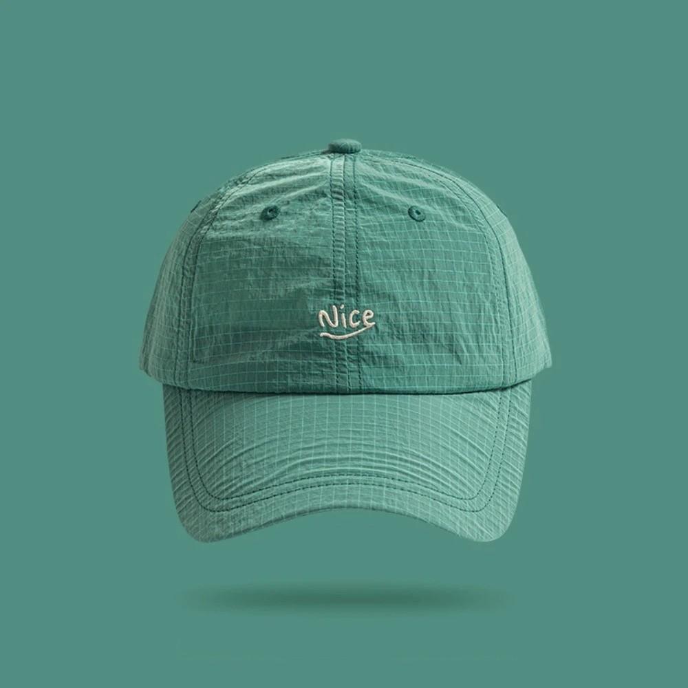 New Plaid Thin Sun Cap Quick-drying Letter Embroidery Baseball Cap Adjustable Breathable Sports Running Cap Men Women