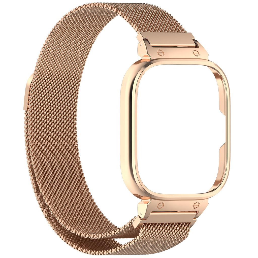 Металлический корпус+Миланский петлевой ремешок Для Redmi Watch 4 Магнитный браслет для запястья Для Redmi Watch 5 Защитный корпус из нержавеющей стали