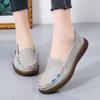2025 New Women's Shoes Leather Women's Single Shoes Korean Version of Casual Mother Shoes Cover Foot Loafers Flat Bean Shoes