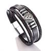Men Bracelet Multi-layer Braided Leather Scripture Compass Rope Chain Wristband