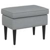 Armchair with Footstool 2 pcs. Light Gray Fabric