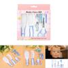 6pcs Convenient Daily Baby Nail Clipper Scissors Hair Brush Comb Manicure Care Kit Blue