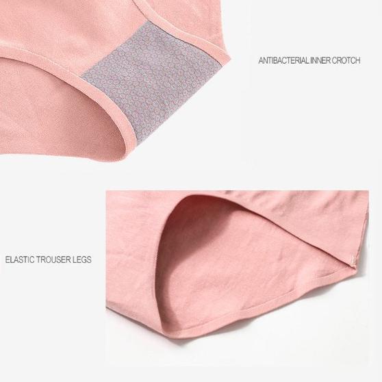 WTEMPO 4Pcs/Set Girl's Mid Waist Breathable Seamless Cotton Underpants Women's All-match Solid Color Large Size Causal Soft Briefs