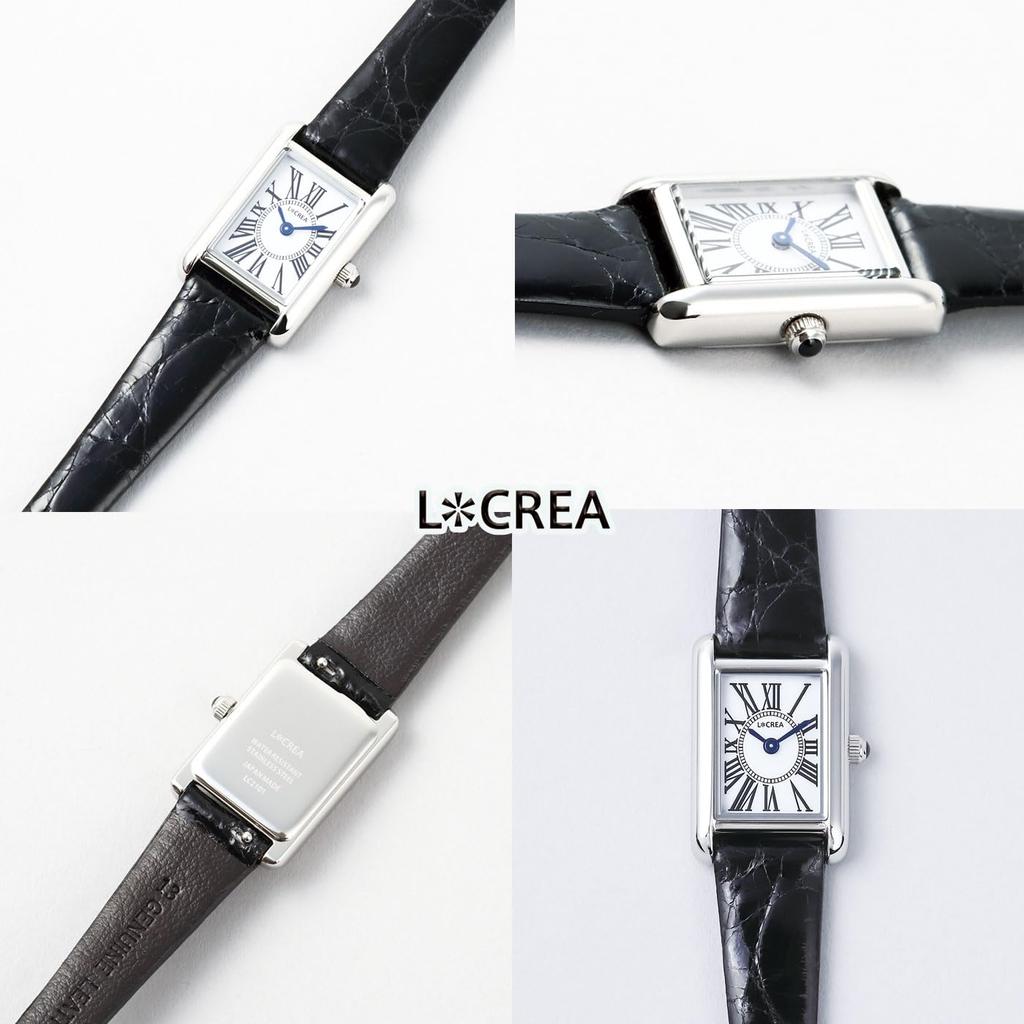 Солнечные часы, сделанные в Японии, ремень LeClair PARALLELA из натуральной крокодиловой кожи [LCREA] для женщин LC2101-SSCBK