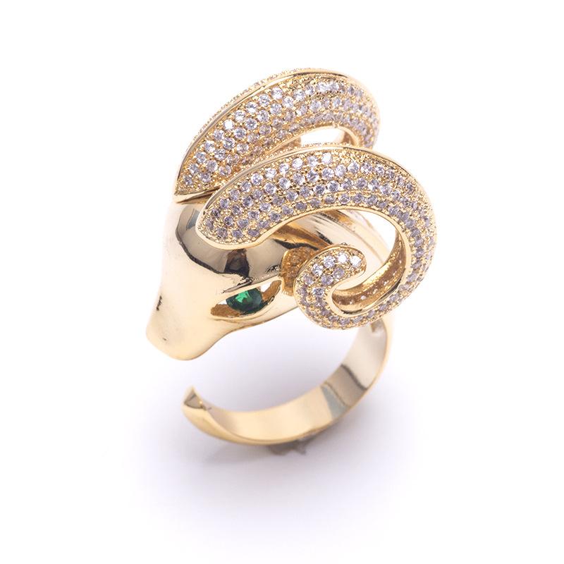 Новое популярное персонализированное кольцо в виде головы овцы с бриллиантовой инкрустацией в виде животного и украшения со знаком зодиака