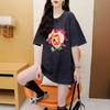 Summer Women's Design Sense Niche Loose Washed and Old Short Sleeve T-shirt