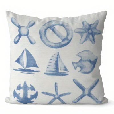 Colorful Sea Creatures And Coral Pillow Covers Pattern Cushion Cover Suitable For Sofa Bedroom Car Pillow Cover