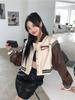 Укороченные бейсбольные куртки Y2K, женские куртки-бомберы Harajuku большого размера, уличная одежда с корейским принтом букв, повседневная короткая верхняя одежда, топы