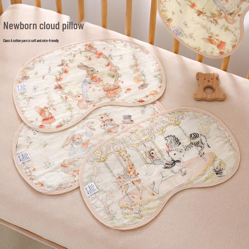 Newborn Breathable Cotton Anti-Spit-Up Pillow with Class A Gauze