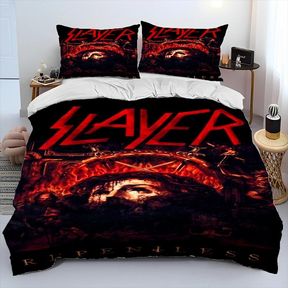 Slayer Heavy Metal Band Music Одеяло Постельное белье, пододеяльник Постельный комплект Одеяло Чехол Наволочка, King Queen Size Постельное белье Детский