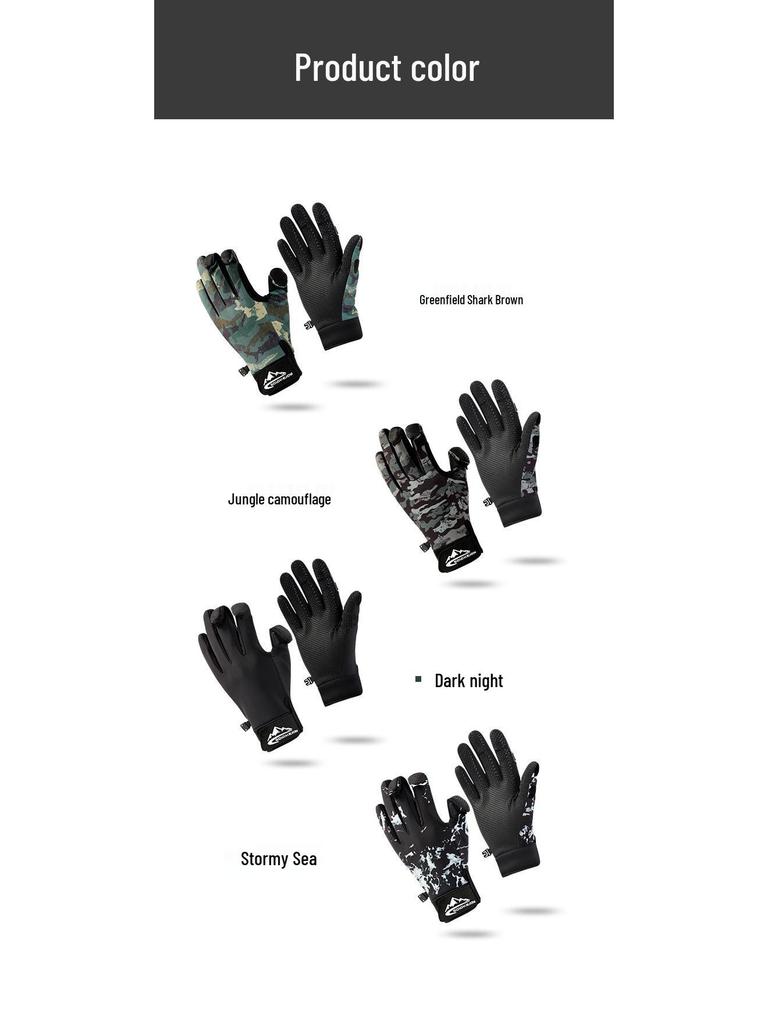 Осенне-зимние нескользящие рыболовные перчатки - Теплые, износостойкие, на флисовой подкладке, без пальцев, сенсорные DB68.