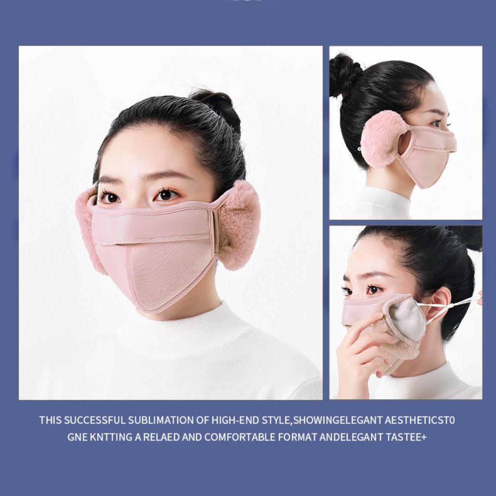 Windproof Earmuffs Mask Fleece Winter Mask Simple Earflap Wrap Mask  Ski