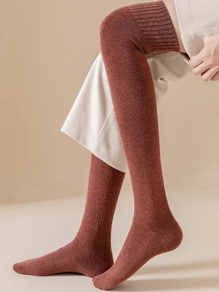 Женские Новые Зимние Теплые Длинные Носки Толстые Термо Гольфы до Колена Выше Колена Дышащие Харадзюку Jk Длинные Гольфы Выше Колена до Икры