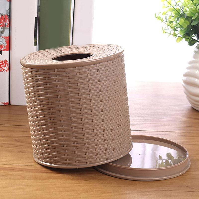 Plastic Tissue Box Holder Living Room Simulation Rattan Tissue Storage Box Toilet Bathroom Kitchen Organization Tissue Boxes