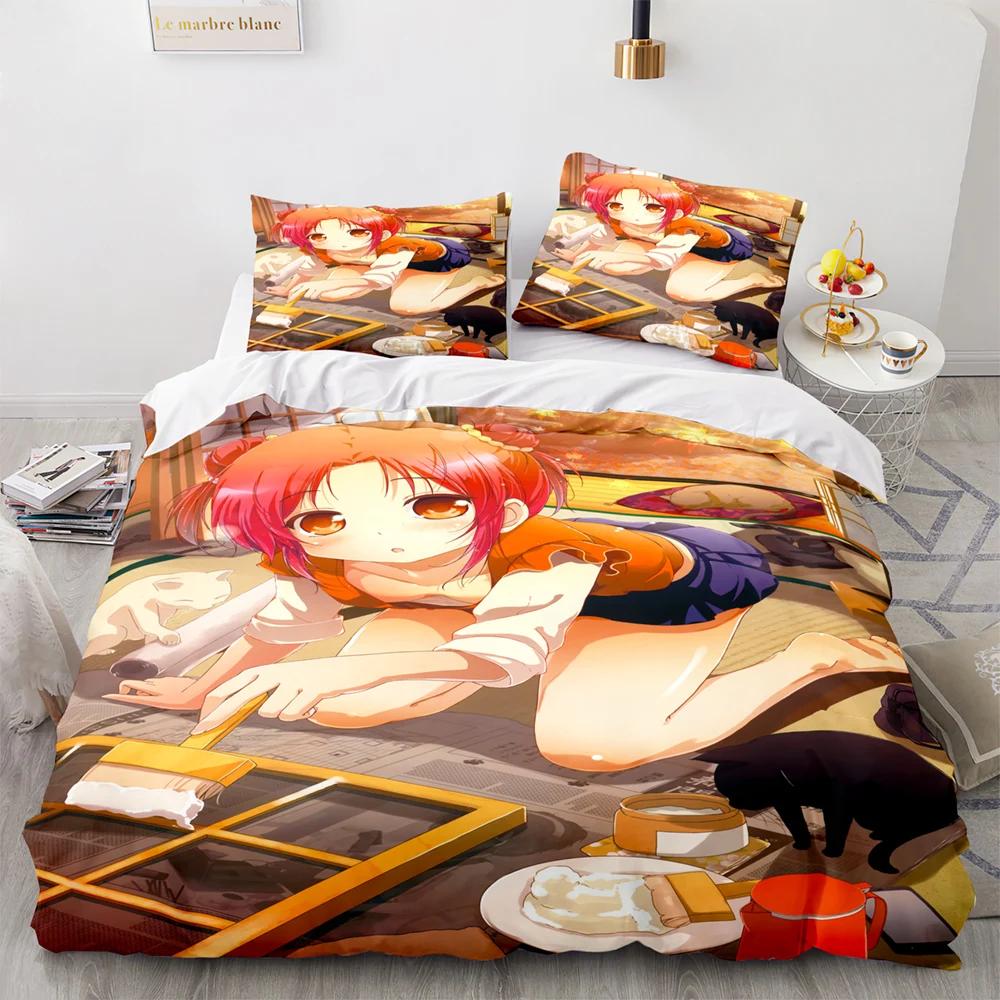 3D Printed Kawaii Girl Bedding Set Anime Sexy Girl Duvet Cover Double Twin Full Queen King Adult Kids Bedclothes Quilt Cover