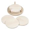 Decorative Wooden Discs with Stand - Creotime - 6 Pieces - White - Living Room - Wood - Children - Mixed