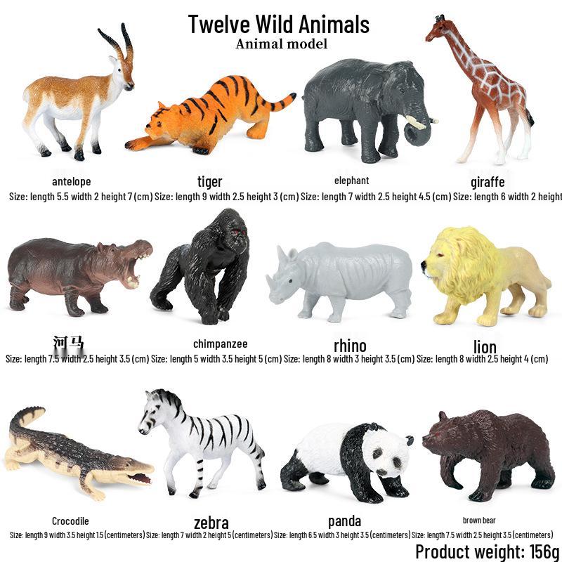 Wild Animal Model Toy Set: Swan, Lion Head, Goose