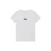 Fila Simple Solid Color Embroidered Skin-Friendly Regular T-Shirt Women Tops White F11W928108FWT