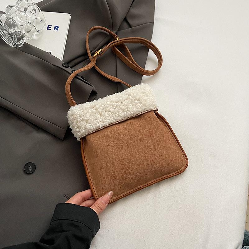 Maillard плюшевая сумка из овечьей шерсти женская 2025 новая осенне-зимняя пушистая маленькая сумка-мессенджер сумка для мобильного телефона