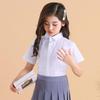 Детская белая футболка 110-160 с коротким рукавом школьная форма футболки для девочек и мальчиков