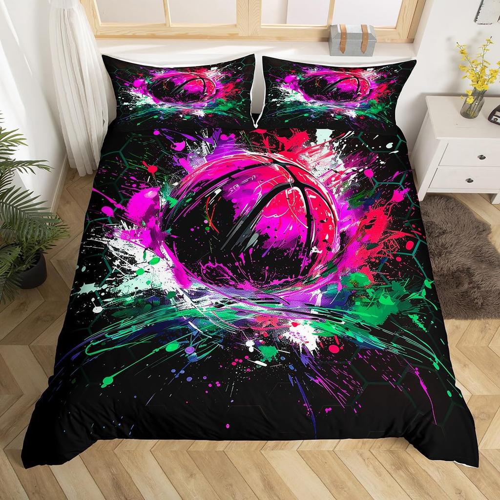 Пододеяльник для хоккейного стадиона, Постельный комплект для хоккея с шайбой, Чехол для одеяла с граффити хоккеиста, Зимнее мероприятие по командным видам спорта, Чехол для одеяла