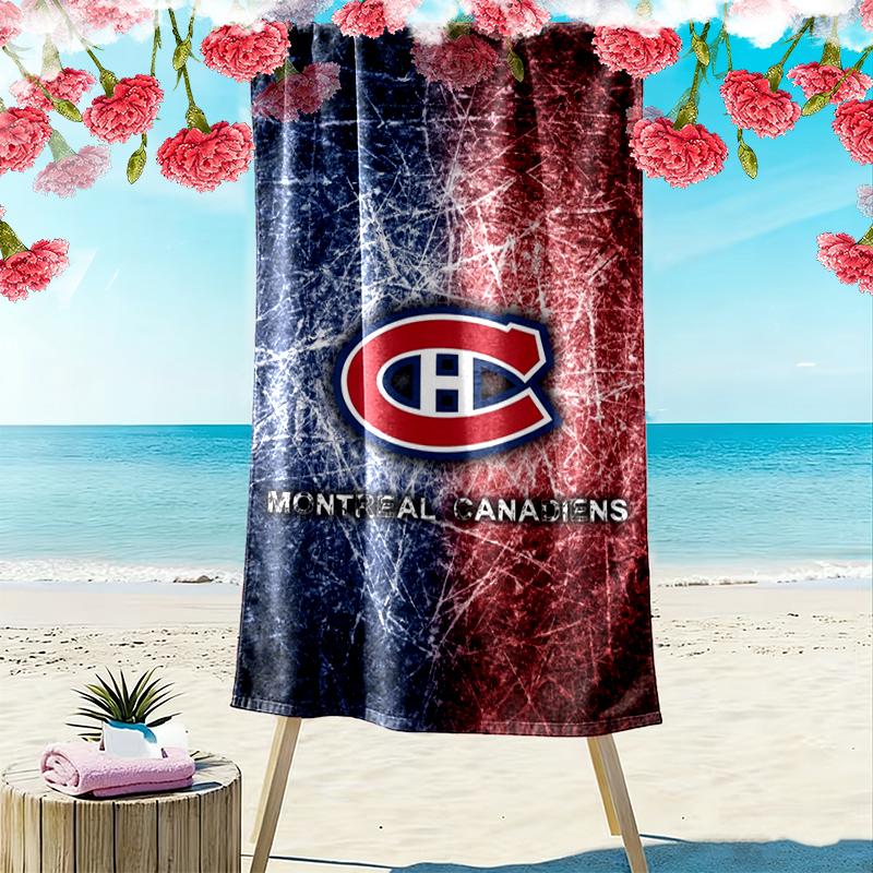 Пляжное полотенце с принтом Montreal Canadiens, большое, мягкое, быстросохнущее, для пляжа, кемпинга, плавания