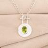 Peridot Gemstone 925 Stamped Silver Jewelry Handmade Pendant 1.4" For Women Gift PP-57-2