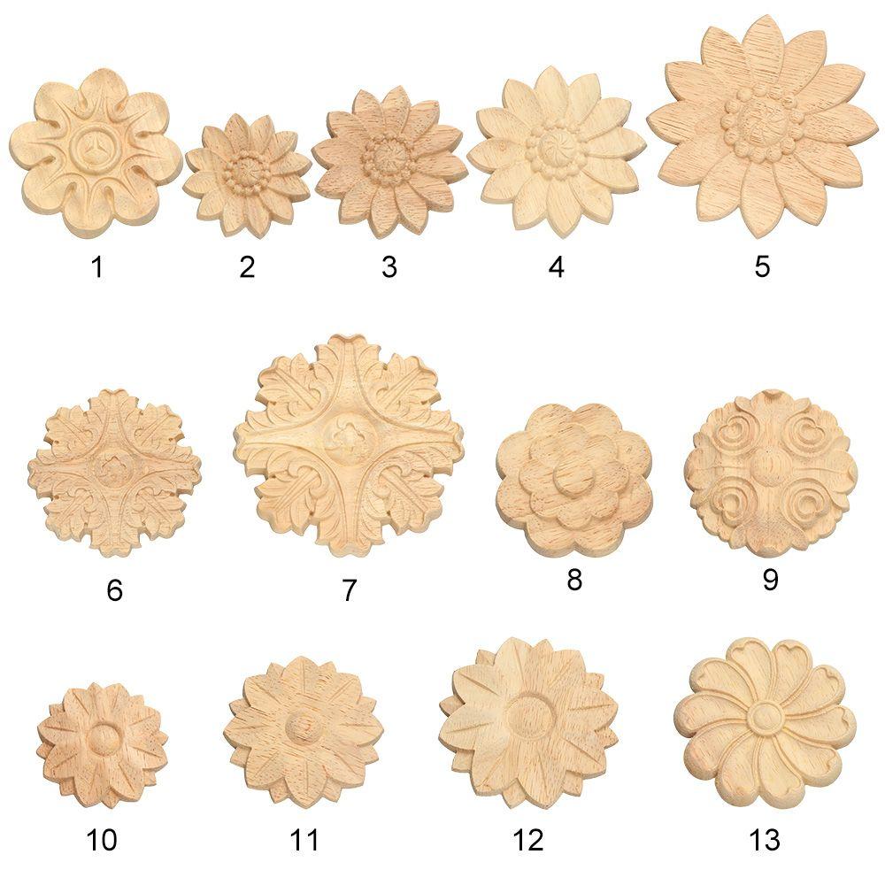 Украшение двери деревянные фигурки ремесла резьба по дереву декоративная деревянная резная угловая аппликация рамка