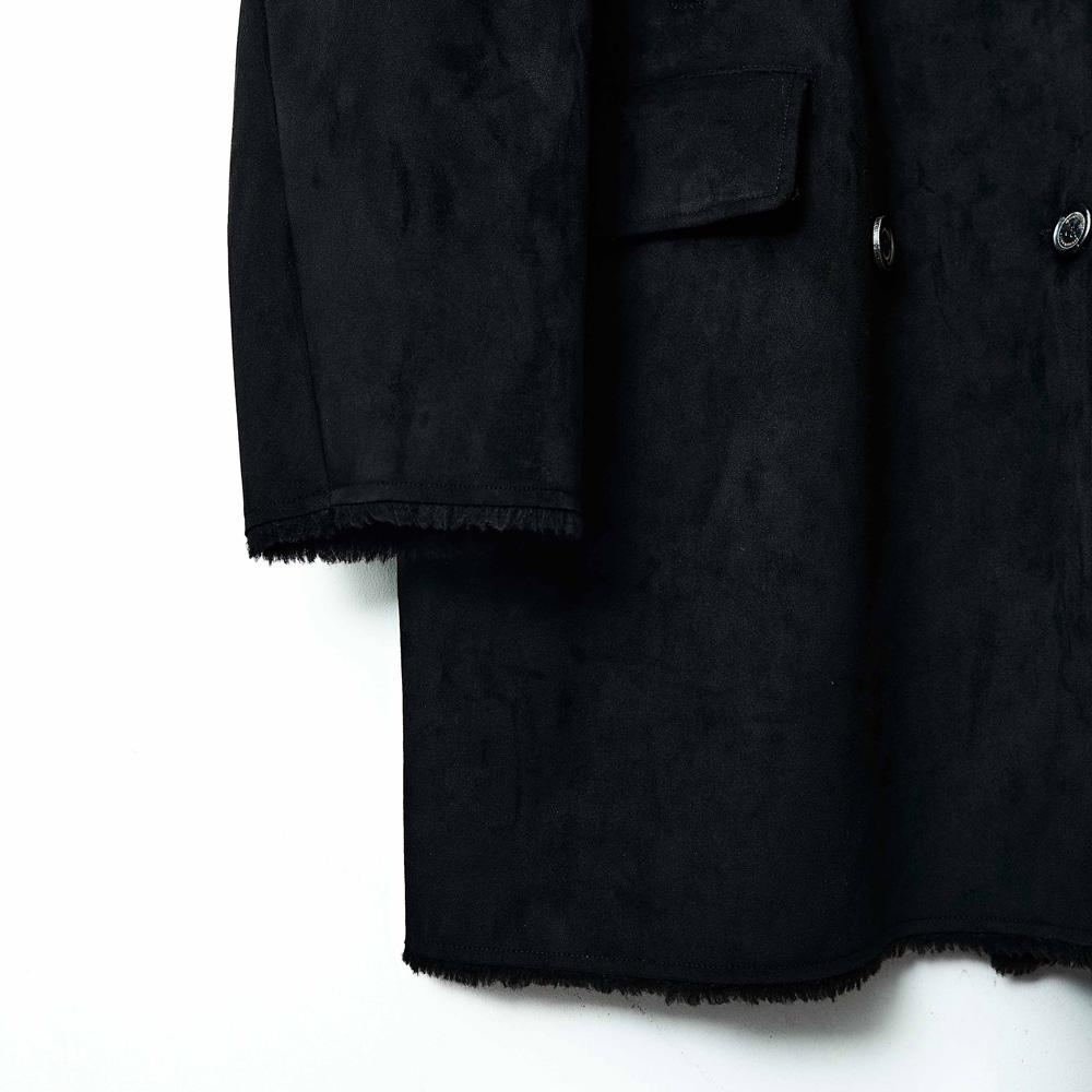 999Humanity Double-Breasted Shearling Coat (Black)