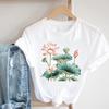 (Asian Size) Clothing Watercolor Flower Style Cute Casual Women Tee Top Short Sleeve T Shirt Fashion Print Lady Female Graphic T-shirts