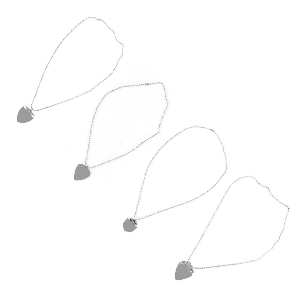 4 шт. Ожерелье с гитарным медиатором, Украшение в стиле хэви-метал, Подвеска с уникальным узором, Ожерелье с гитарным медиатором