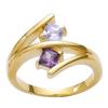 Gold Plated Ring 'Fusion' Golden Amethyst - 15 Mm