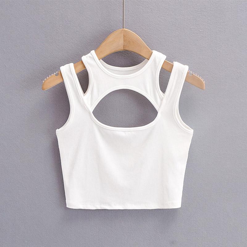 Лето, Новое поступление, женские однотонные сексуальные повседневные топы из 2 предметов, майки для женщин