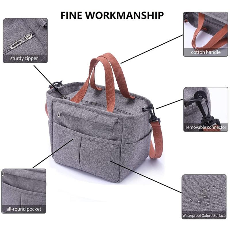 Портативная изолированная термосумка для обеда, сумка-холодильник для еды для пикника, большая емкость, сумки для хранения бенто на плечо для женщин и детей