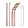 4 шт. разноцветных 12 мм многоразовых металлических трубочек Boba с 2 кисточками 304 нержавеющая сталь трубочки набор для бара питьевая изогнутая трубочка для Bubble Tea