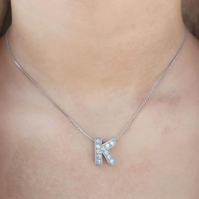 Мода Посеребренная Алфавит "K" Цепь Кулон Подарок Ювелирные Изделия