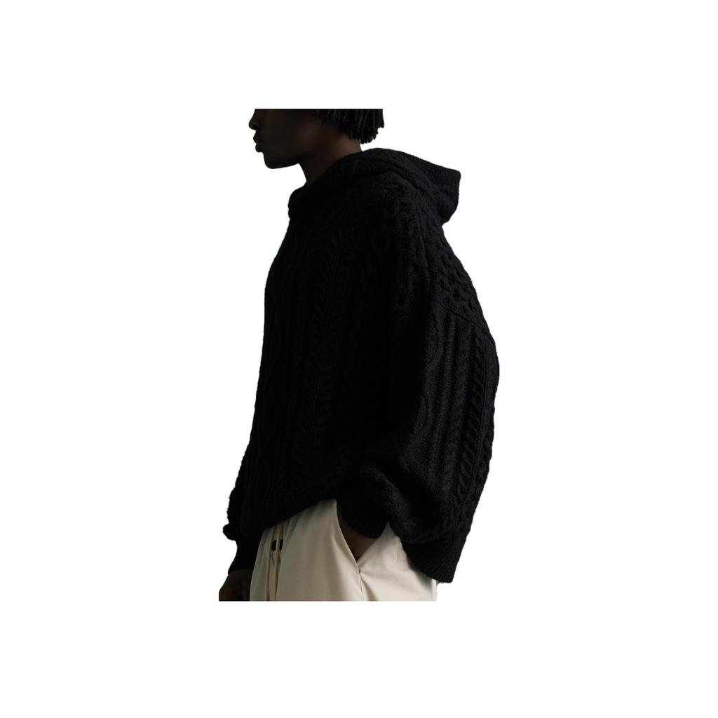 Fear of God Толстовка с капюшоном Essentials Cable Knit, темно-черные мужские топы 192BT234390F